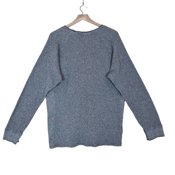 Vince 100% Pima Cotton Waffle Knit Pullover XXL Gray Blue Minimalist Luxe $168 - Picture 4 of 10